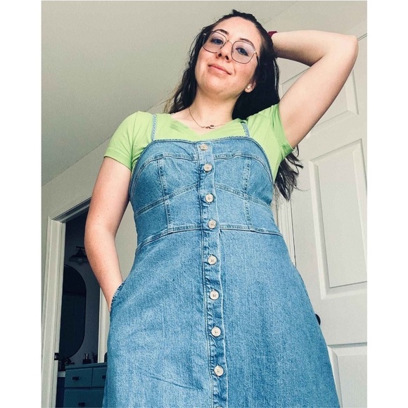 NWOT  Women's Denim Corset Midi A-Line Dress
- Universal Thread Indigo L - Picture 7 of 8